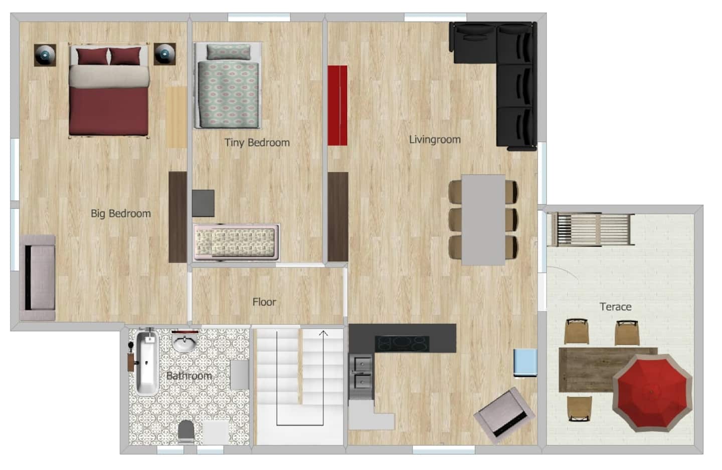 Grundriss der Ferienwohnung